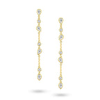 DEW · Cascading Teardrop & Round Diamond Drop Earrings (Pair)