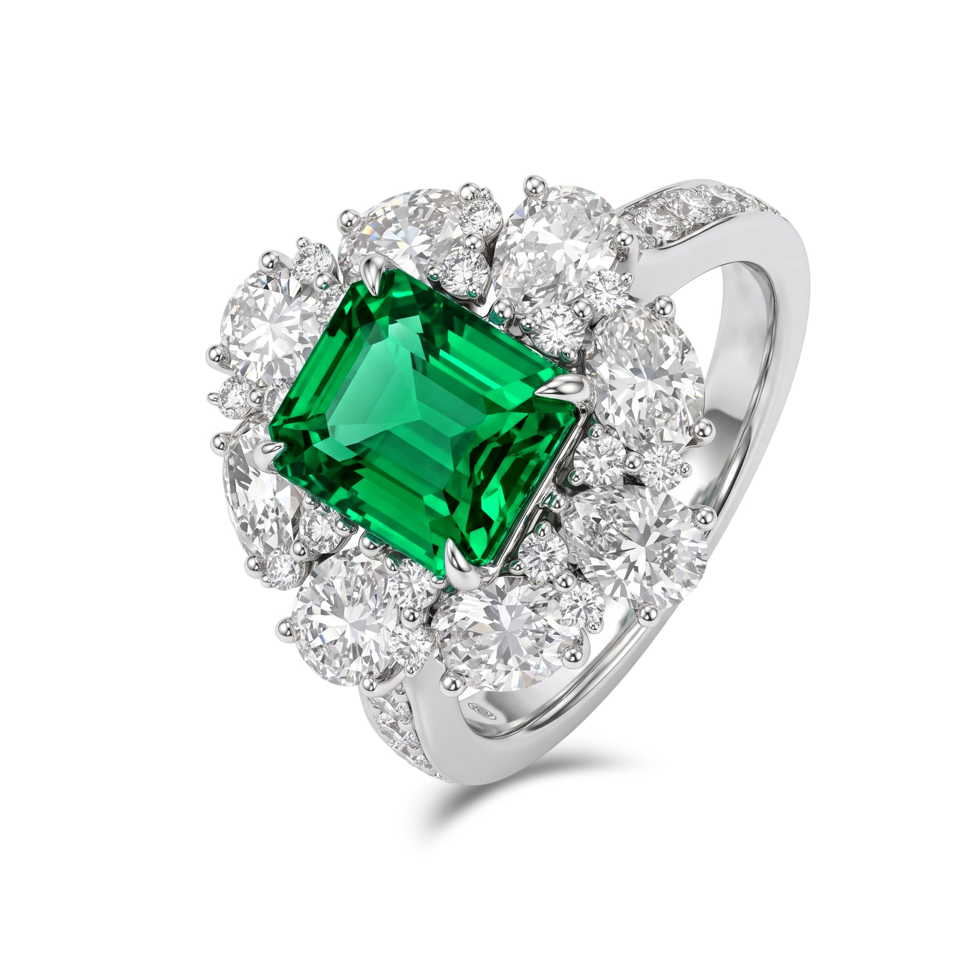 IRISÉE · The Facette Emerald Halo Ring
