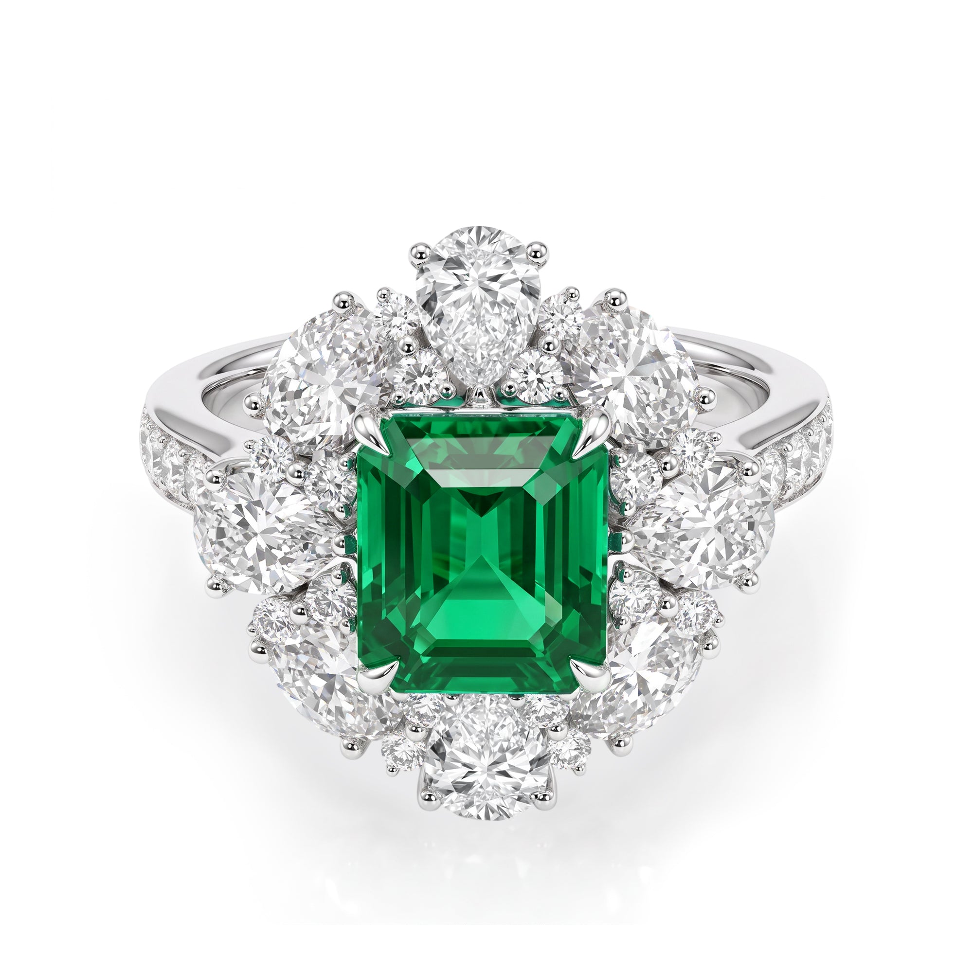 IRISÉE · The Facette Emerald Halo Ring