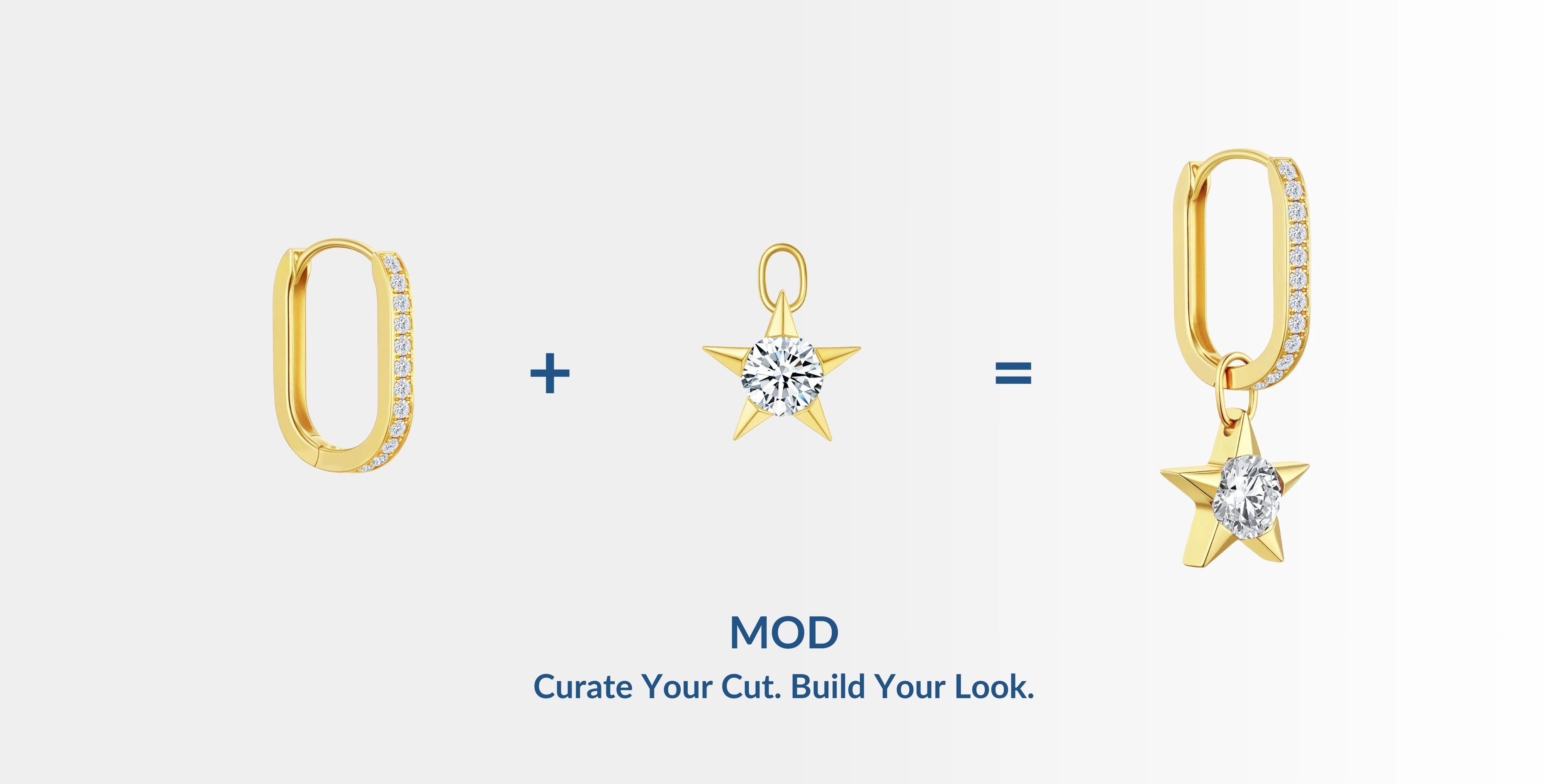 J’ENCHANTE MOD hoop earring with an interchangeable diamond charm