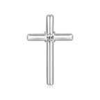 Back view of the J'ENCHANTE HOPE center cross diamond pendant in 18K white gold. Showcasing the flawlessly polished reverse side and the open light-entry hole behind the center diamond. This refined craftsmanship ensures maximum brilliance while offering exceptional, smooth comfort for everyday wear.