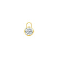 Front view of the J'ENCHANTE MOD collection medium 18k gold lab-grown diamond pendant, featuring a brilliant round-cut diamond for customizable styling.