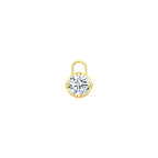 Front view of the J'ENCHANTE MOD collection medium 18k gold lab-grown diamond pendant, featuring a brilliant round-cut diamond for customizable styling.